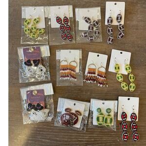 Lot of NEW Seeded Earrings Football + Fall